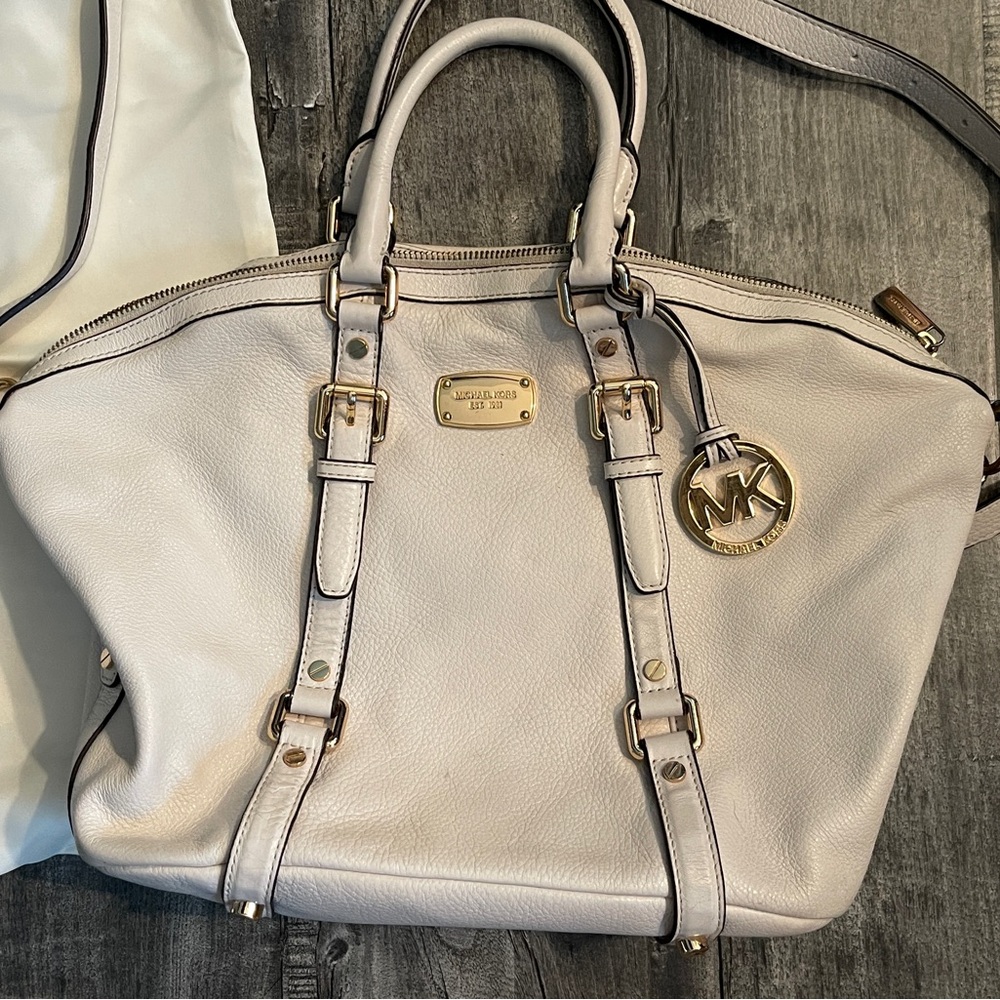 Michael Kors cream leather bag, Exc Cond